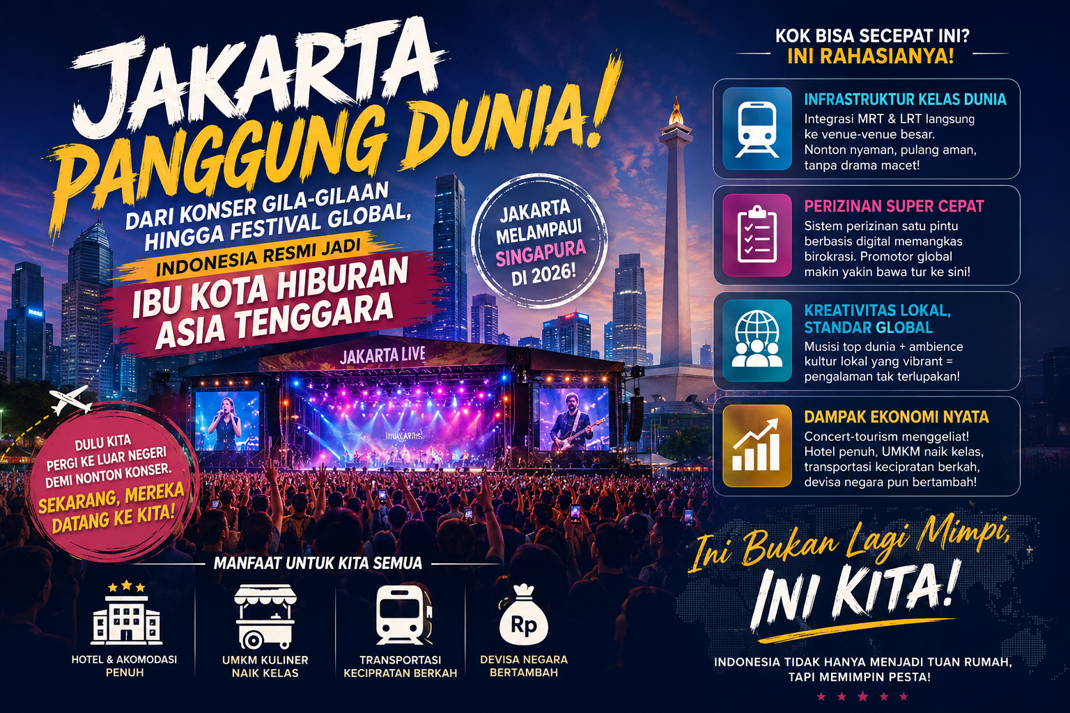 Konser Gila-gilaan hingga Festival Global: Gimana Jakarta Sukses Geser Singapura Jadi Ibu Kota Hiburan Asia Tenggara?