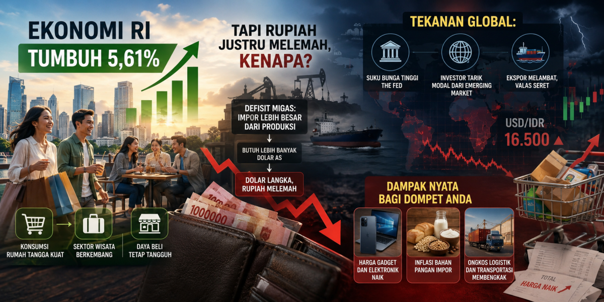 Ekonomi RI Tumbuh 5,61% tapi Rupiah Justru Melemah, Ini Rahasia Dapur yang Jarang Diungkap!